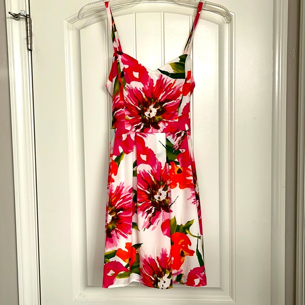 Tropical floral skater dress